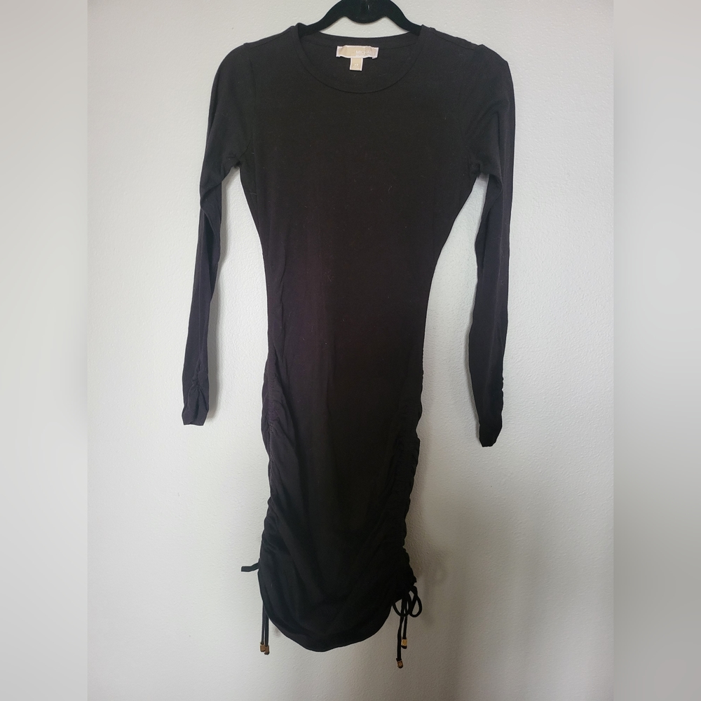 Michael Kors ruched black dress